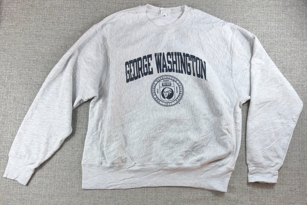 Champion Reverse Weave George Washington University Sweatshirt Mens XL Gray GWU